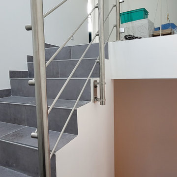 Rambarde inox sur mesure verre et sous lisses
