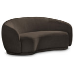 Meridian Furniture - Hyde Boucle Fabric Upholstered, Brown, Loveseat - Curl up and relax on this Hyde brown boucle fabric . This wide, rounded loveseat is as comfortable as it is stylish, making it an excellent addition to your living space. Rich brown boucle fabric upholstery gives a soft touch against your skin and its deep plush cushion provides you with cozy support. Its rounded back is both chic and homey, with its contemporary design sure to add flair to your modern home.