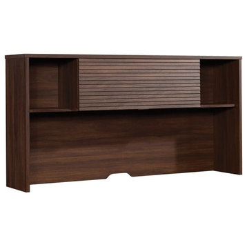 Pemberly Row Contemporary Engineered Wood Desk Hutch in Spiced Mahogany