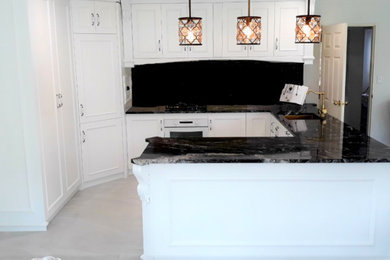 Black Forest with painted white cabinet
