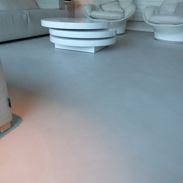 rénovation d'un sol carrelé par une résine effet béton ciré