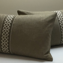 Decorative Tape on Knife Edge Pillows - Decorative Pillows