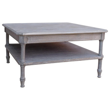 Coffee Table Cocktail TRADE WINDS ISLAND Square Riverwash Gray