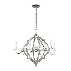 Socorro 6-Light Chandelier, Washed Pine