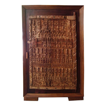 armoire avec portes ethniques d'Afrique
