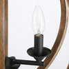 LNC Farmhouse 3-Light Globe Cage Black Wood Chandeleir