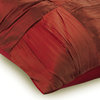Textured Orange Crushed Silk 16"x16" Solid Color Pillow Cover, Dreamy Rust