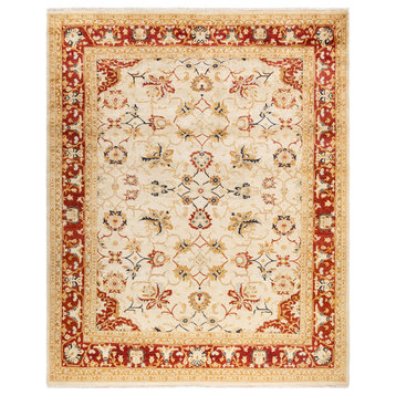 Eclectic, One-of-a-Kind Hand-Knotted Area Rug Ivory, 8'0"x10'0"