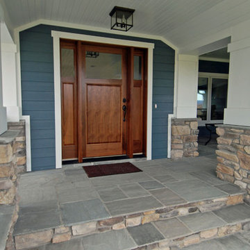 Contemporary Farmhouse Stone Pillar Porch