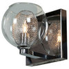 Aeria LED Vanity, 1-Light, Chrome Finish, Metal Foil in Clear Glass Shade