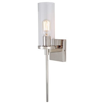 Soren Short 1-Light Wall Sconce, Polished Nickel