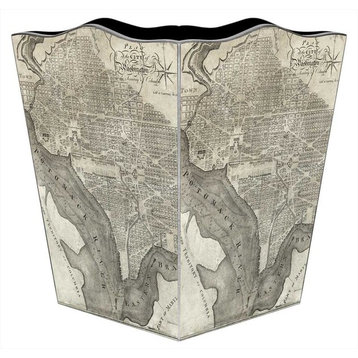 Antique D.C. Map Wastepaper Basket