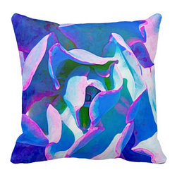 Blue Succulent Pillow - Decorative Pillows