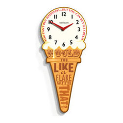 Retro Ice Cream Cone Wall Clock - Wall Clocks