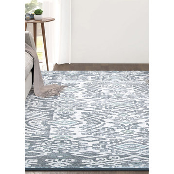 Couristan Everest Bohemia 6374 and 6757 Rug, Graystone and Lime, 2'0"x3'7"