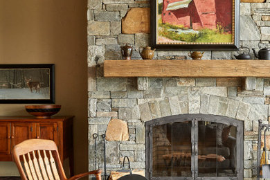 Mountain style living room photo in Charlotte