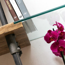 Hannah Reused Scaffolding, Steel Pipe & Glass Industrial Desk & Shelves - Desks & Writing Bureaus