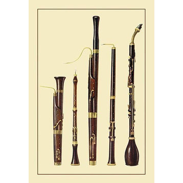 Dolciano, Oboe da Caccia, Oboe, Basset Horn and Bassoon- Paper Poster 12" x 18"