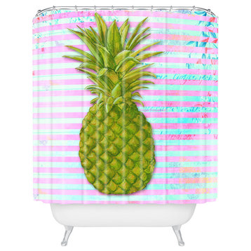 Deny Designs Madart Inc Striped Pineapple Shower Curtain
