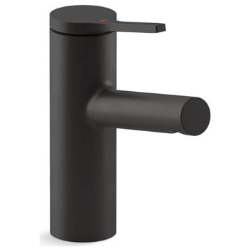 Single Handle Bathroom Faucet, Tall Design With Pop Up Drain, Matte Black
