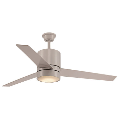 52"Ceiling Fan, White With Opal Glass