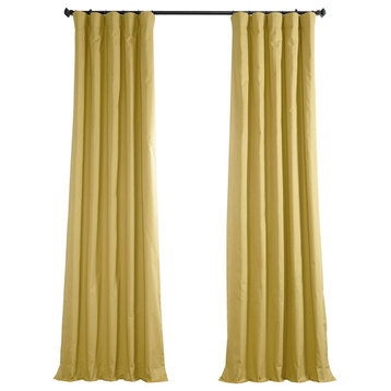 Solid Cotton Blackout Curtain Single Panel, Light Ochre, 50w X 108l