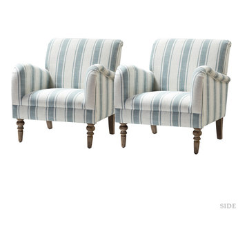 Stripe Armchair Set of 2, Blue