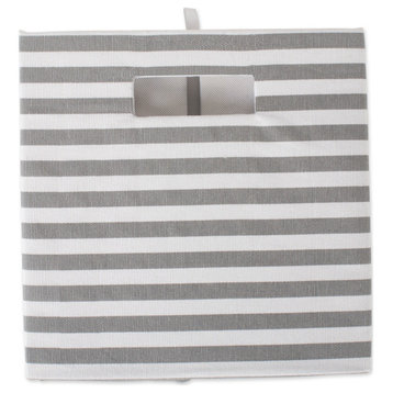 DII Polyester Cube Pinstripe Gray Square