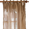 Ruffle Tobacco Linen Curtain Panel, 42"x84"