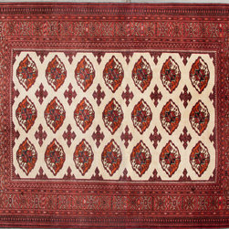 Old Persian Turkeman rug 4'6 X 5'11 - Area Rugs