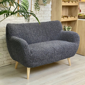Grey 2 Seater Loveseat Slipcover | Microfibra Collection