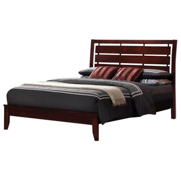 Bowery Hill California King Slat Bed in Rich Merlot and Brown