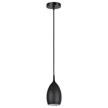 Aspen Creative 61149-11, 1-Light Mini Pendant Ceiling Light, Black