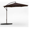 WestinTrends 10' Outdoor Patio Cantilever Hanging Umbrella Shade Cover w/ Base, Coffee