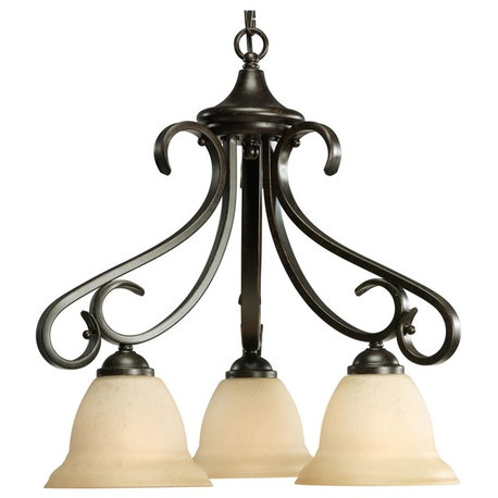 Torino 3 Light Chandelier in Forged Bronze (P4405-77)