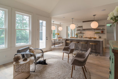 Example of a minimalist kitchen design in Boston