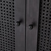 Tilda Black Woven Cane 4 Arched Door Sideboard 78"