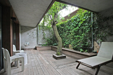 Cette image montre une terrasse design.