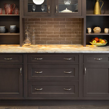 Striking Uplit Quartzite, Deep Drawers, and Leg Accents