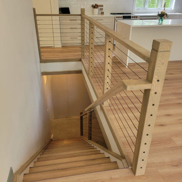 Interior timber post cable railing project in Ontario, Canada
