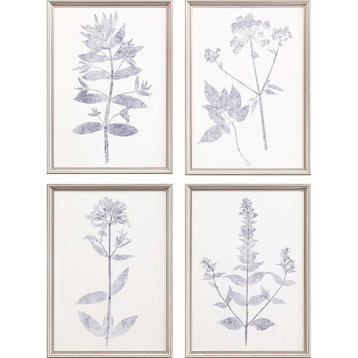 Navy Botanicals Art, 4-Piece Set