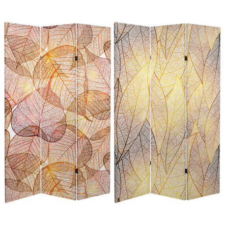 6' Tall Double Sided Ethereal Leaves Canvas Room Divider