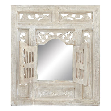 Woodland Imports Decor Wood Mirror Decor