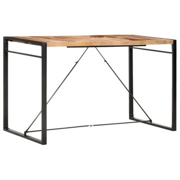 vidaXL Bar Table Solid Sheesham Wood 70.9"x35.4" Wooden Dining Table Kitchen