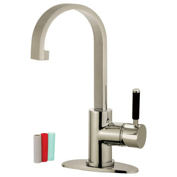 Modern Kitchen Faucet, Single Lever & Matching Pop Up Drain, Brushed Nickel
