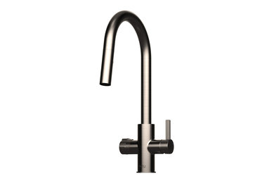 BRUSHED NICKLE INTU FORM TAPS - PULL DOWN BOILING WATER TAPS - 98 DEGREES & DOME