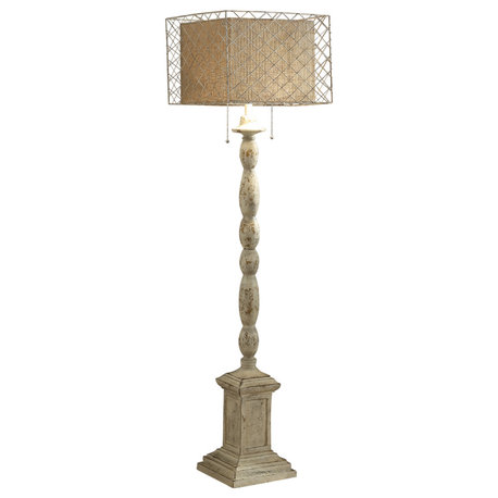 Holcomb Floor Lamp, Distressed White