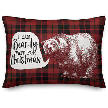 I Can Bearly Wait for Christmas Lumbar Pillow, 14"x20"
