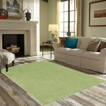 Galaxy Way Solid Color Area Rugs Lime Green - 2' Round