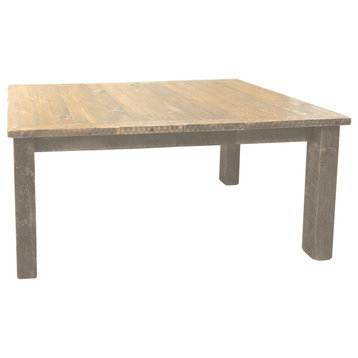 Barnwood Style Timber Peg Extension Table, Frost, 2-Leaf 42" X 66"